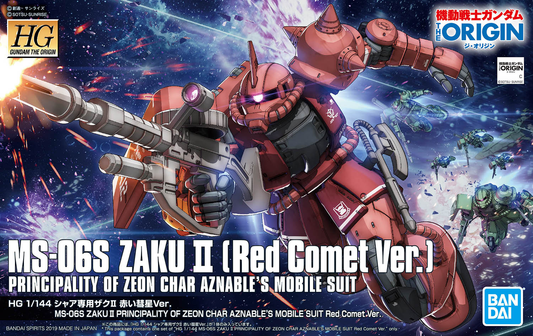 Bandai 1/144 HGGTO MS-06S Zaku II Principality Of Zeon Char Aznable's Mobile Suit Red Comet Ver.